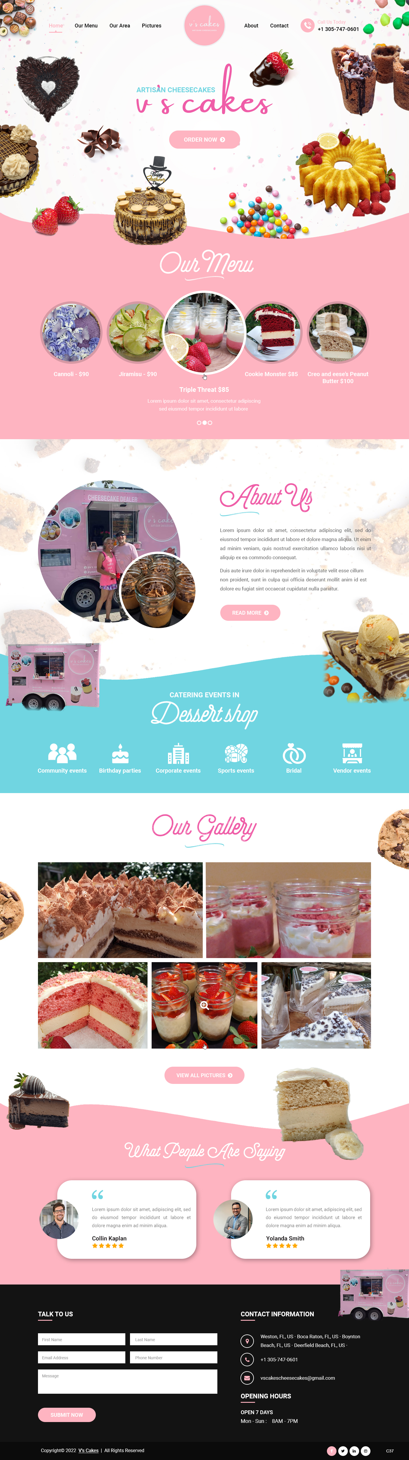 Web Design by pb for V's Cakes Cheesecakes | Design #28857844
