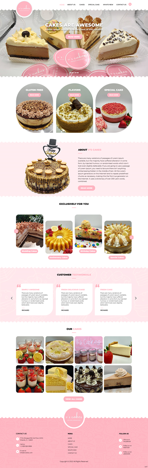 Diseño Web por pb para V's Cakes Cheesecakes | Diseño: #28857845