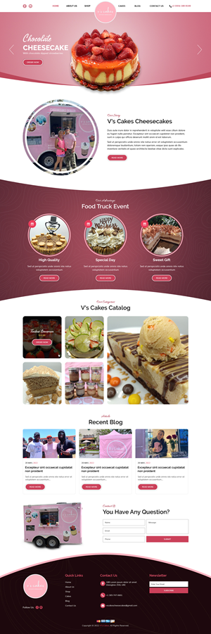 Web-Design von sai.designer87 für V's Cakes Cheesecakes | Design #28865511