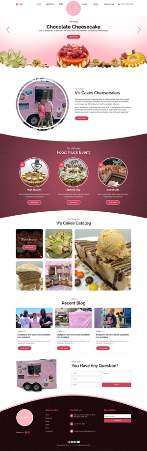 Diseño Web por sai.designer87 para V's Cakes Cheesecakes | Diseño: #28865512