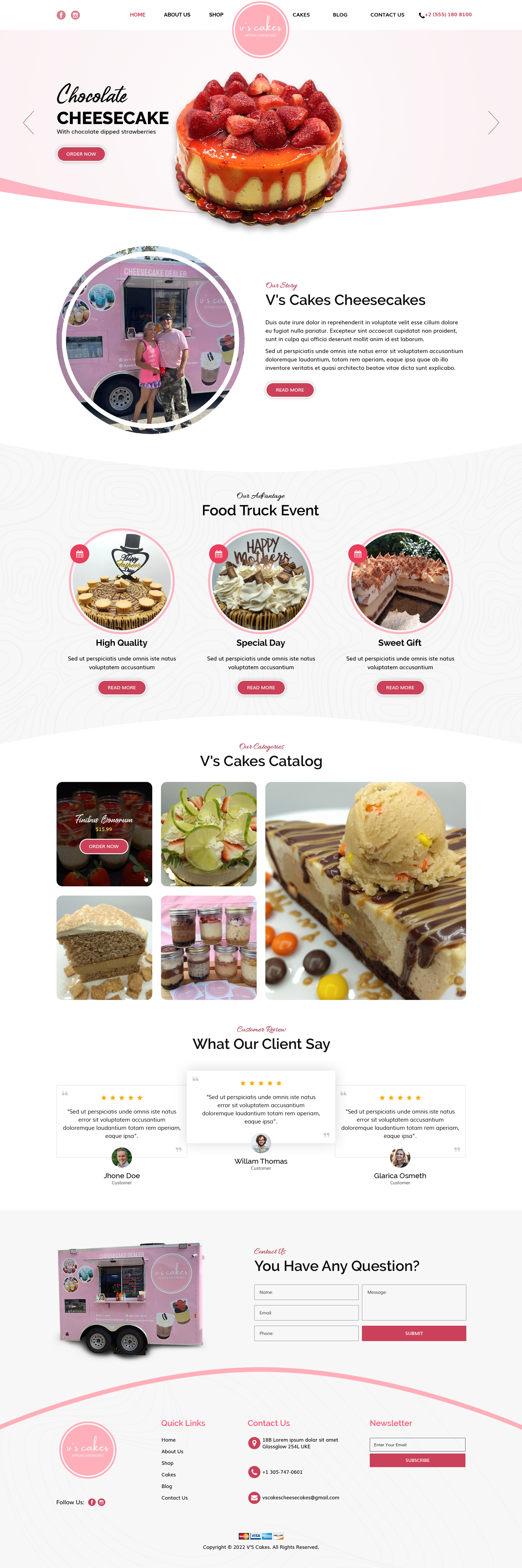 Web Design by sai.designer87 for V's Cakes Cheesecakes | Design #28867885