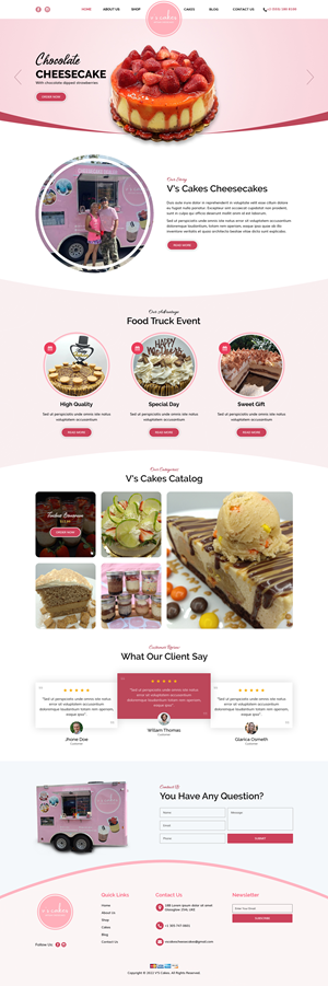 V's Cakes Cheesecakes LLC website | Web-Design von sai.designer87