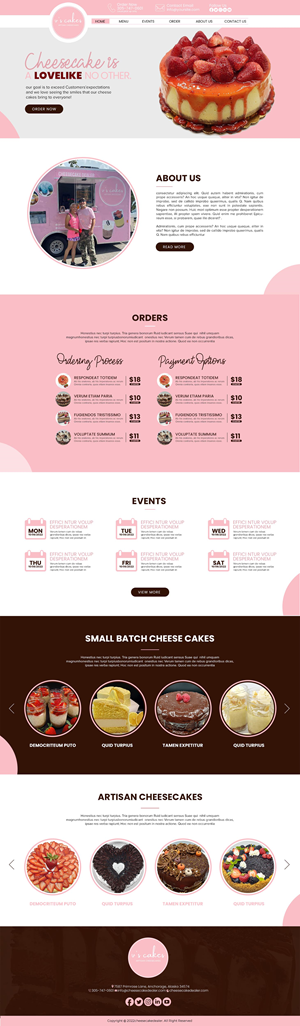 Diseño Web por chandrayaan.creative para V's Cakes Cheesecakes | Diseño: #28856495