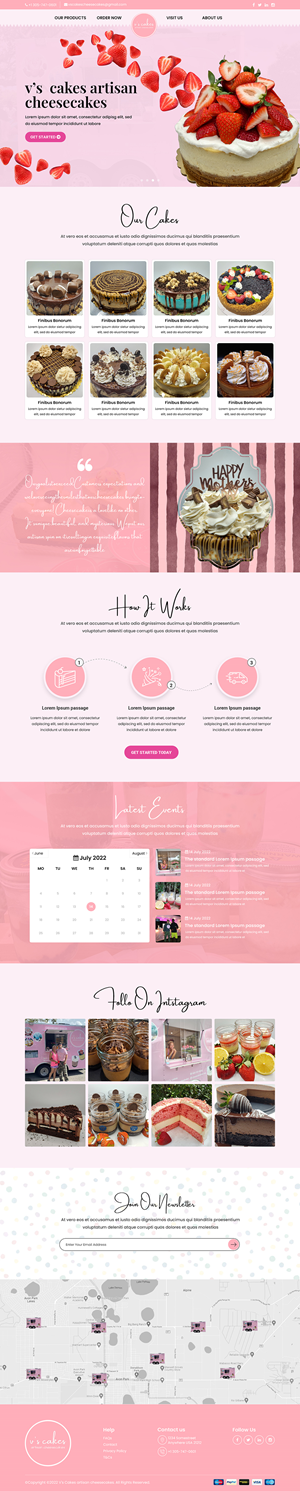 V's Cakes Cheesecakes LLC website | Web Design by Titan Eagle