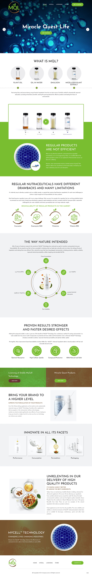 Miracle Quest Life: Future of Optimal Health Web Design Project | Diseño Web por pb