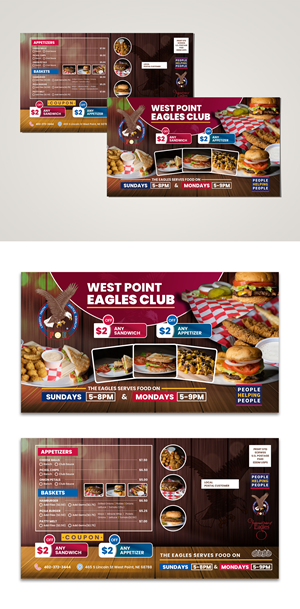 Eagles Club Food Flyer Postcard | Diseño de Flyer por debdesign