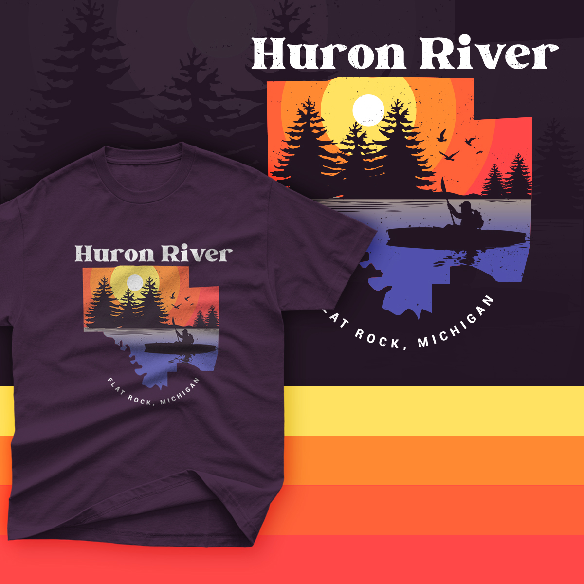 T-shirt Design by HUE CREATIVE LAB for Owen Online Stores LLC Huron River Co DBA | Design #28858571