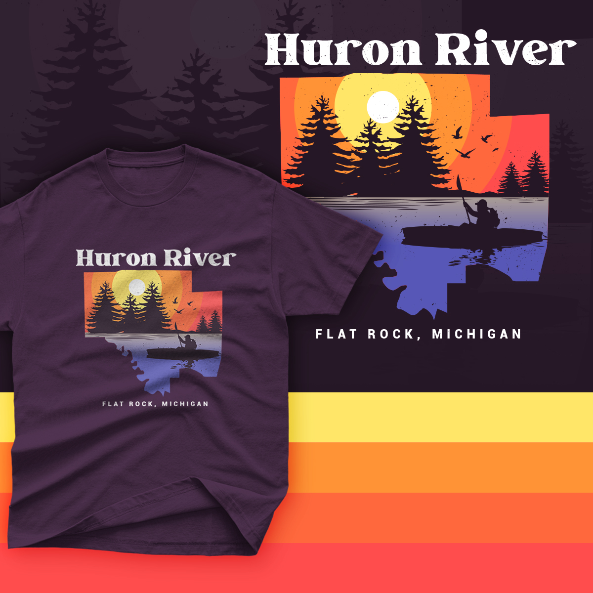 T-shirt Design by HUE CREATIVE LAB for Owen Online Stores LLC Huron River Co DBA | Design #28858955