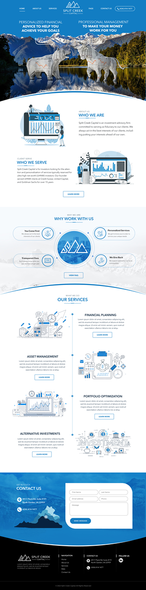 Financial Advisor / Asset Manager Wix Design | Wix Design by Blue Sparrow