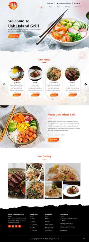 Hawaiian fusion restaurant seeks new website design for upcoming 15th anniversary | Diseño Web por pb