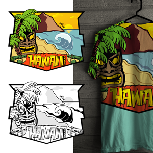Hirsch Hawaii Shirt (MAUI) | Diseño de Camiseta por luckdesign