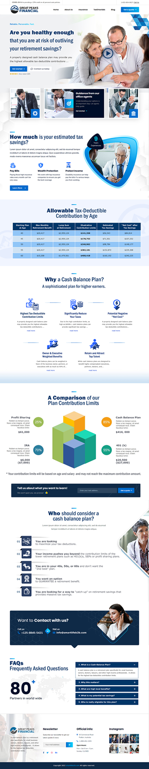 Cash Balance Retirement Plan Services Page | Web-Design von M79