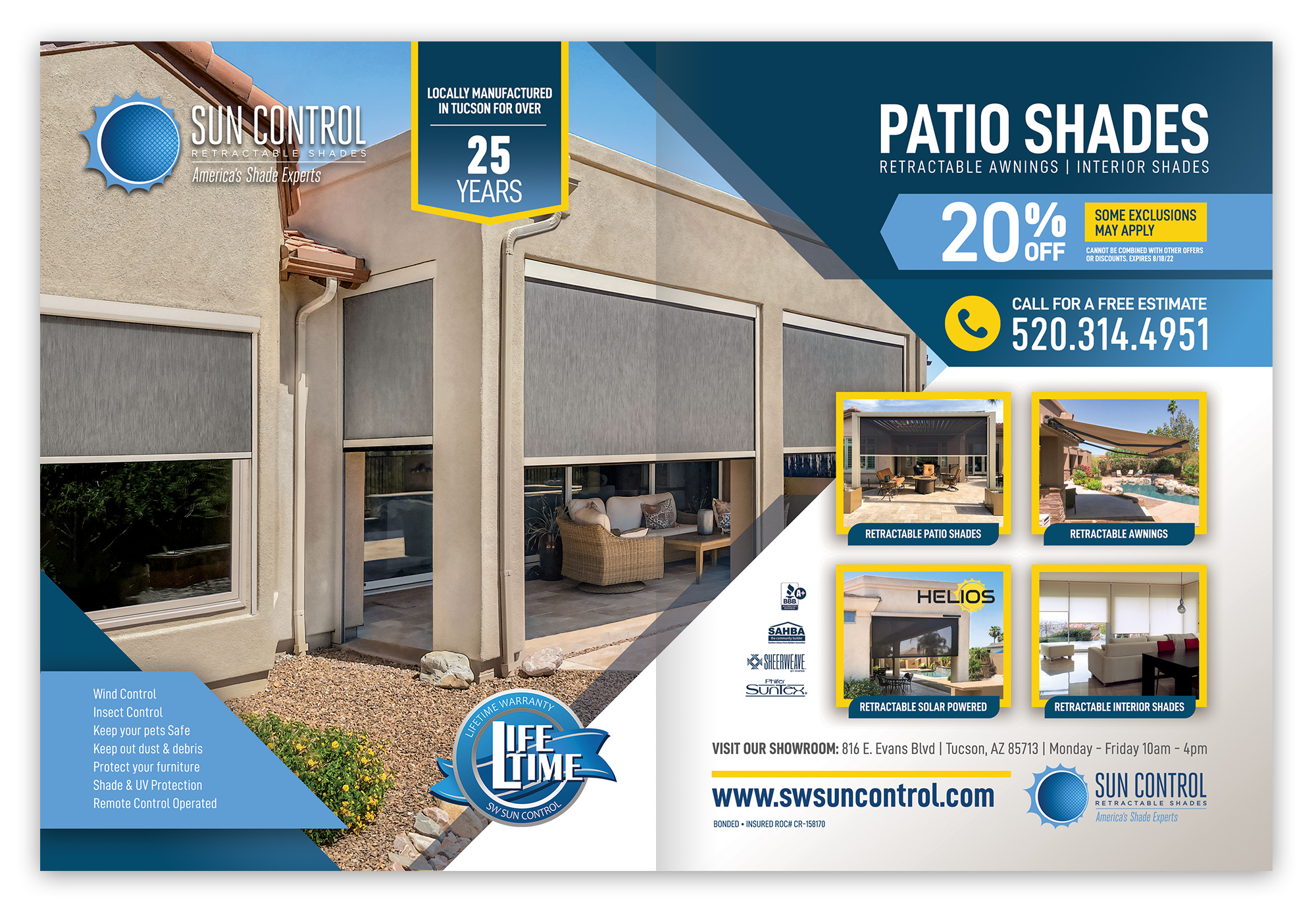 Design Publicitaire par ELOISE LIND pour Sun Control Retractable Shades | Design #28920039