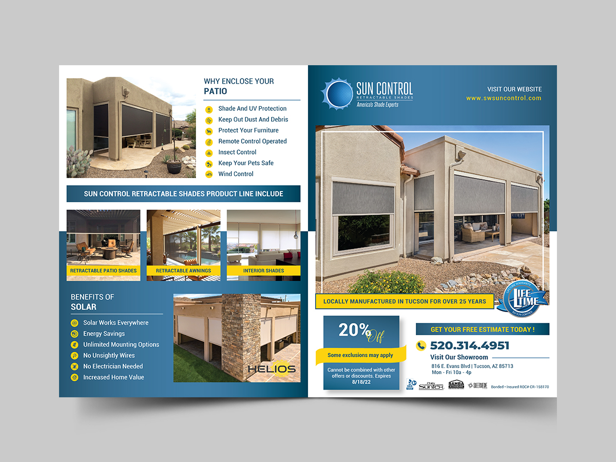 Advertisement Design by KreativeMadz for Sun Control Retractable Shades | Design #28875883