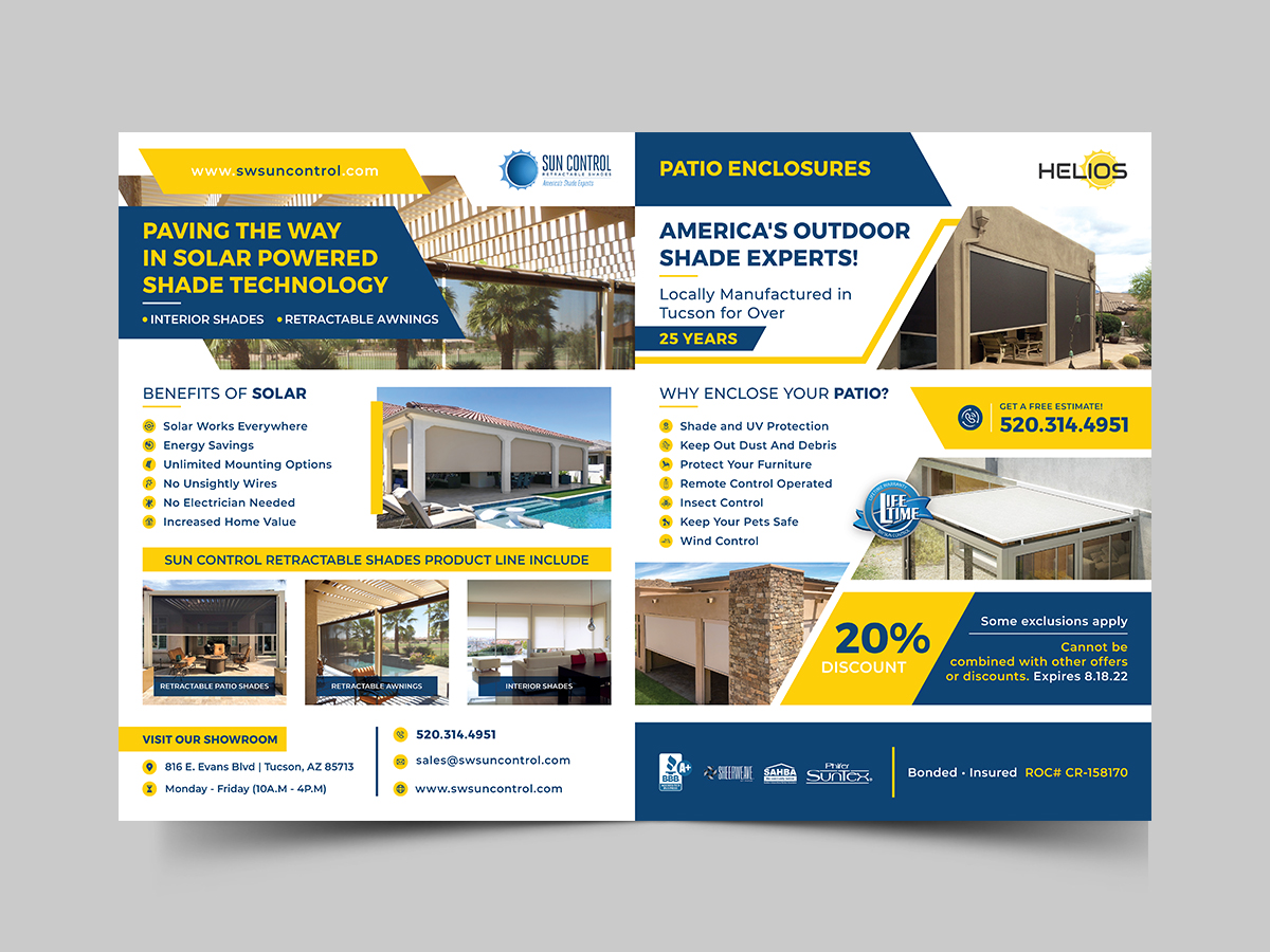 Advertisement Design by KreativeMadz for Sun Control Retractable Shades | Design #28876140