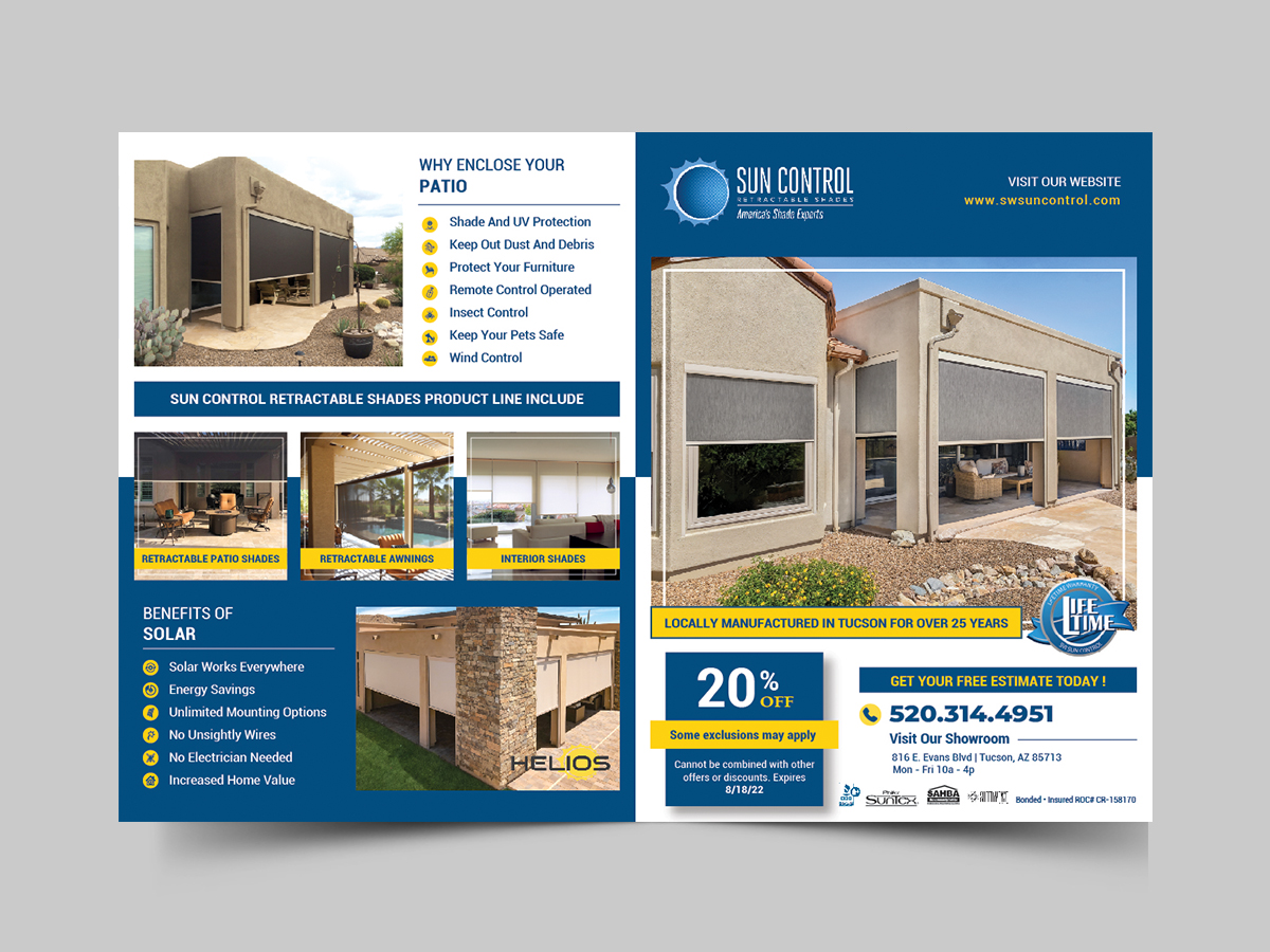 Advertisement Design by KreativeMadz for Sun Control Retractable Shades | Design #28884867