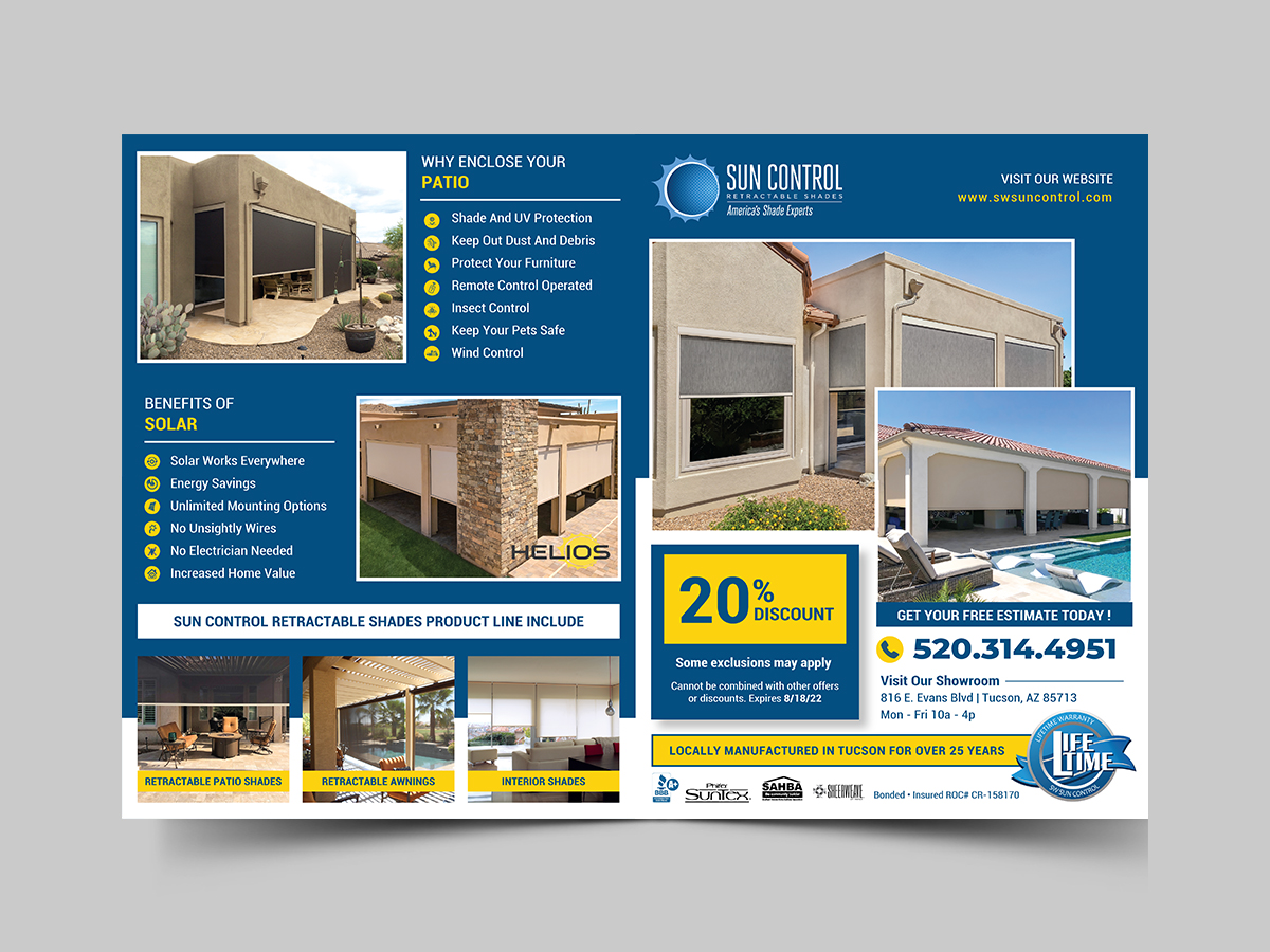 Advertisement Design by KreativeMadz for Sun Control Retractable Shades | Design #28888507