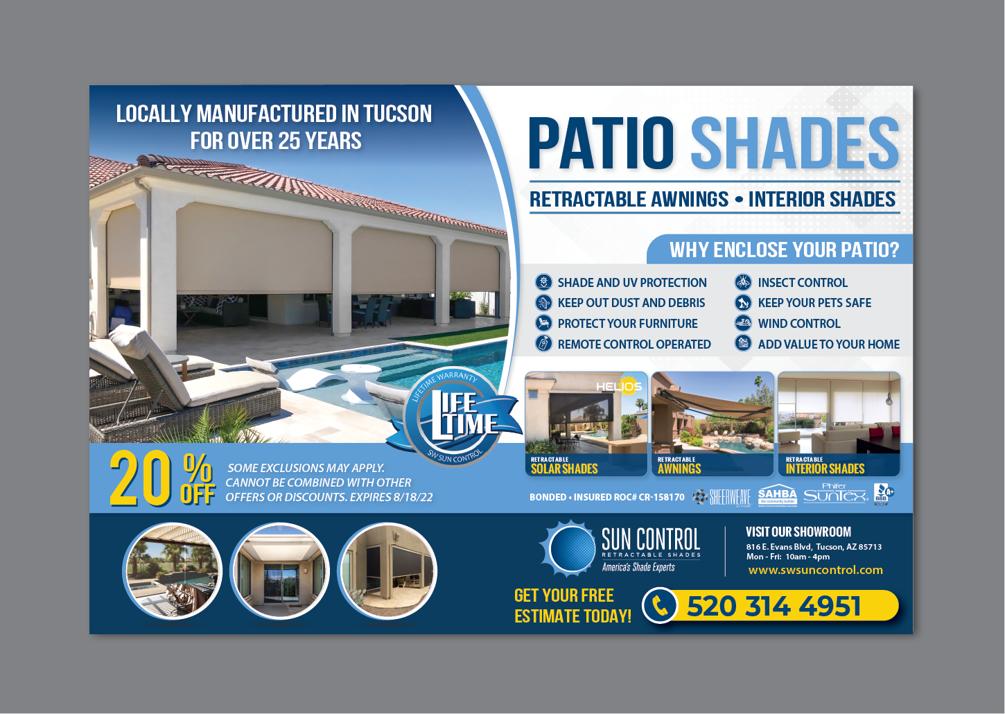 Advertisement Design by alex989 for Sun Control Retractable Shades | Design #28910662
