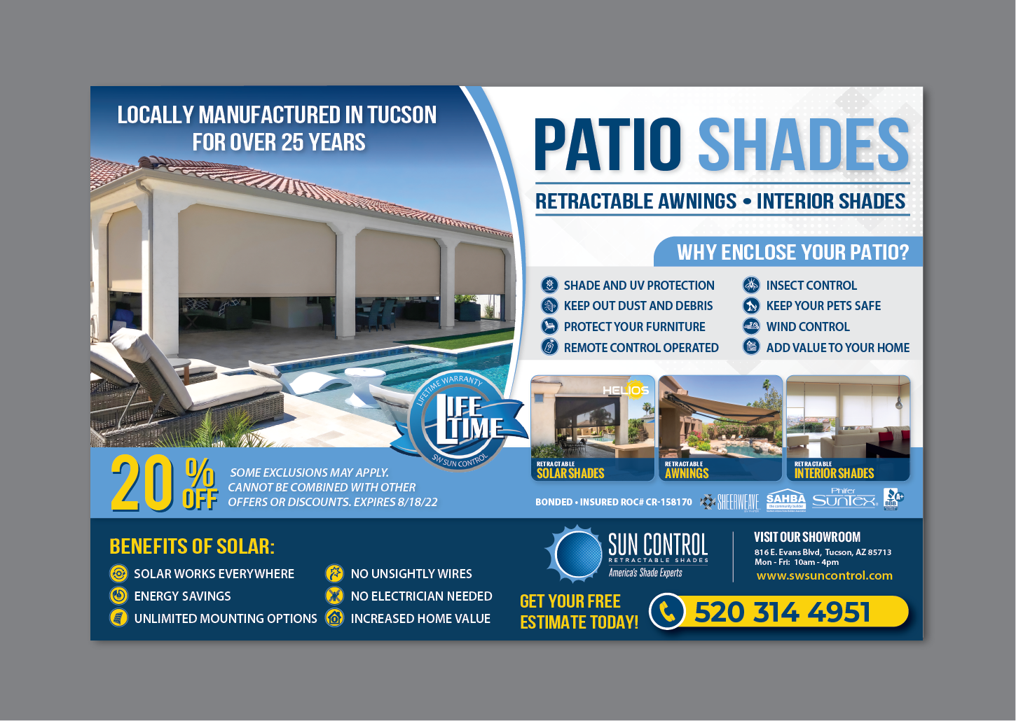 Advertisement Design by alex989 for Sun Control Retractable Shades | Design #28910663