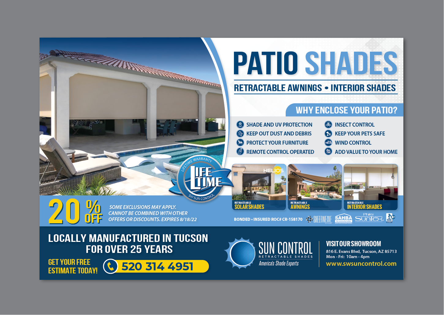 Advertisement Design by alex989 for Sun Control Retractable Shades | Design #28927548