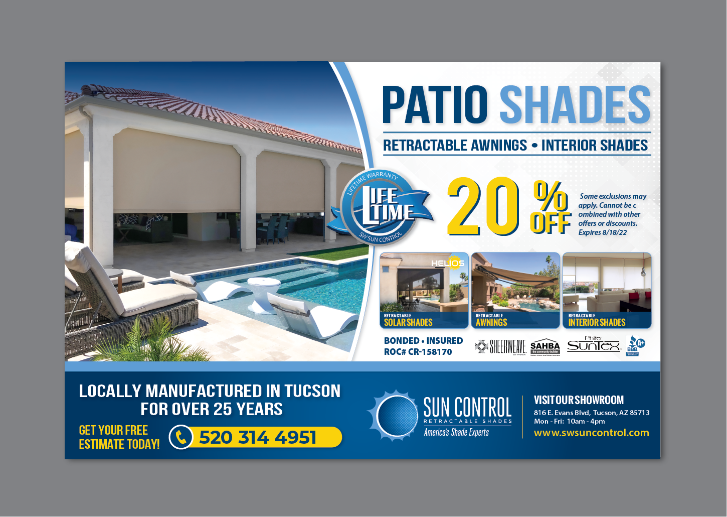 Advertisement Design by alex989 for Sun Control Retractable Shades | Design #28929701