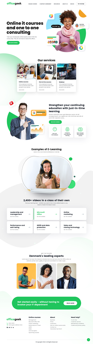OfficeGeek.dk Frontpage design | Diseño Web por nzdesigners