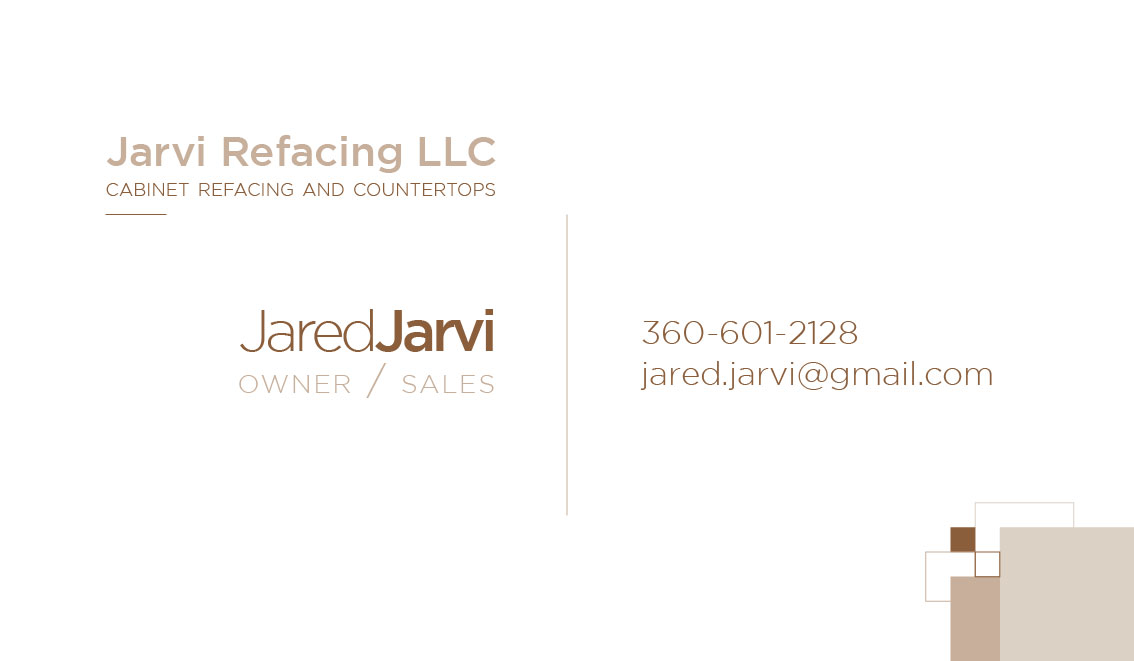 Design de Carte de Visite par Inaaina pour Jarvi Refacing LLC | Design #28875704
