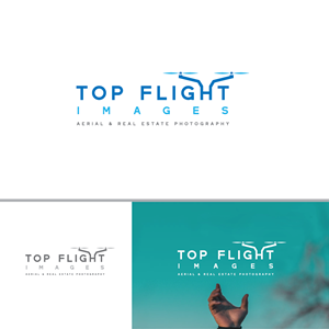 "TopFlight Images" - is the main logo design. Under the logo can be added in smaller type - "Aerial & Real Estate Photography"  | Logo Design by ashantha