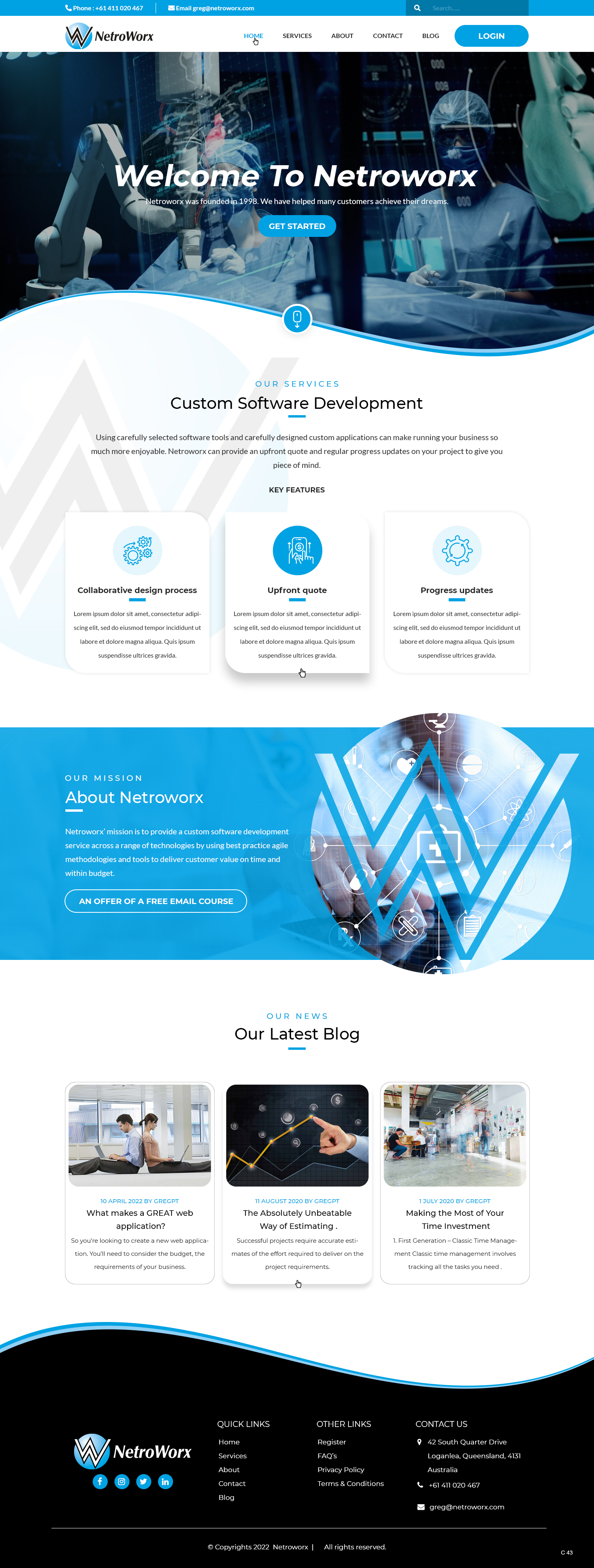 Wordpress Design by pb for Netroworx | Design #28890516