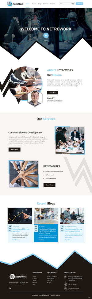 Wordpress Design by pb for Netroworx | Design: #28896268