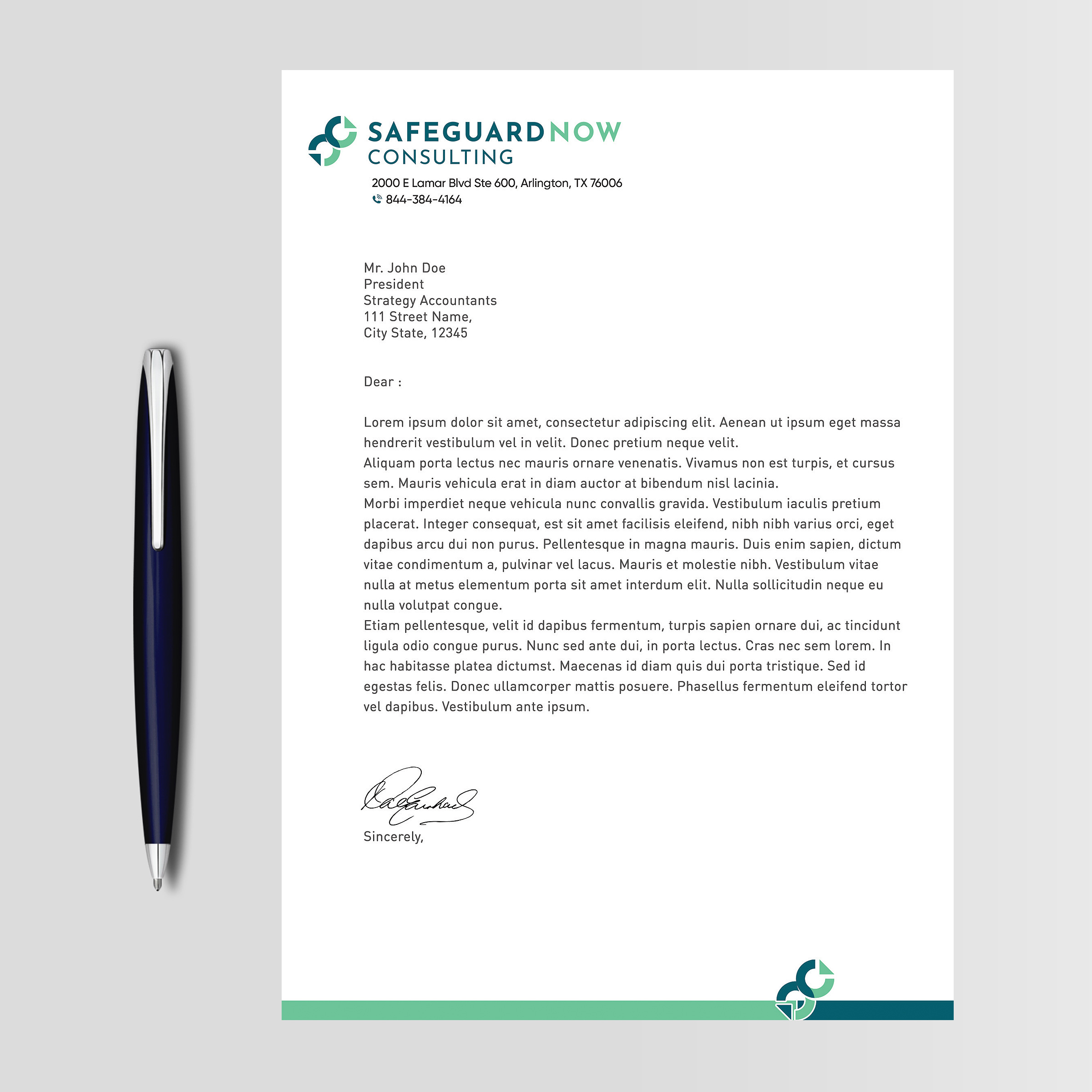 Letterhead Design by Designers Hub for Safeguard Now Consulting | Design #28896395