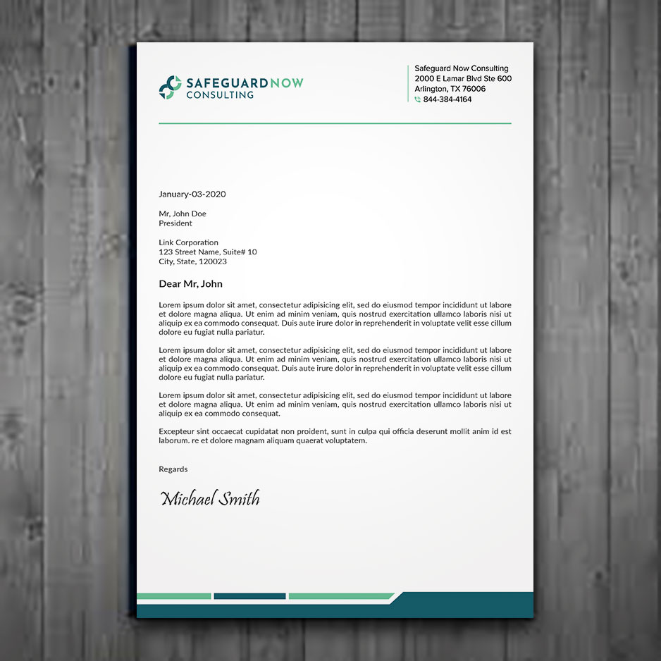 Letterhead Design by sadikul islam for Safeguard Now Consulting | Design #28907704