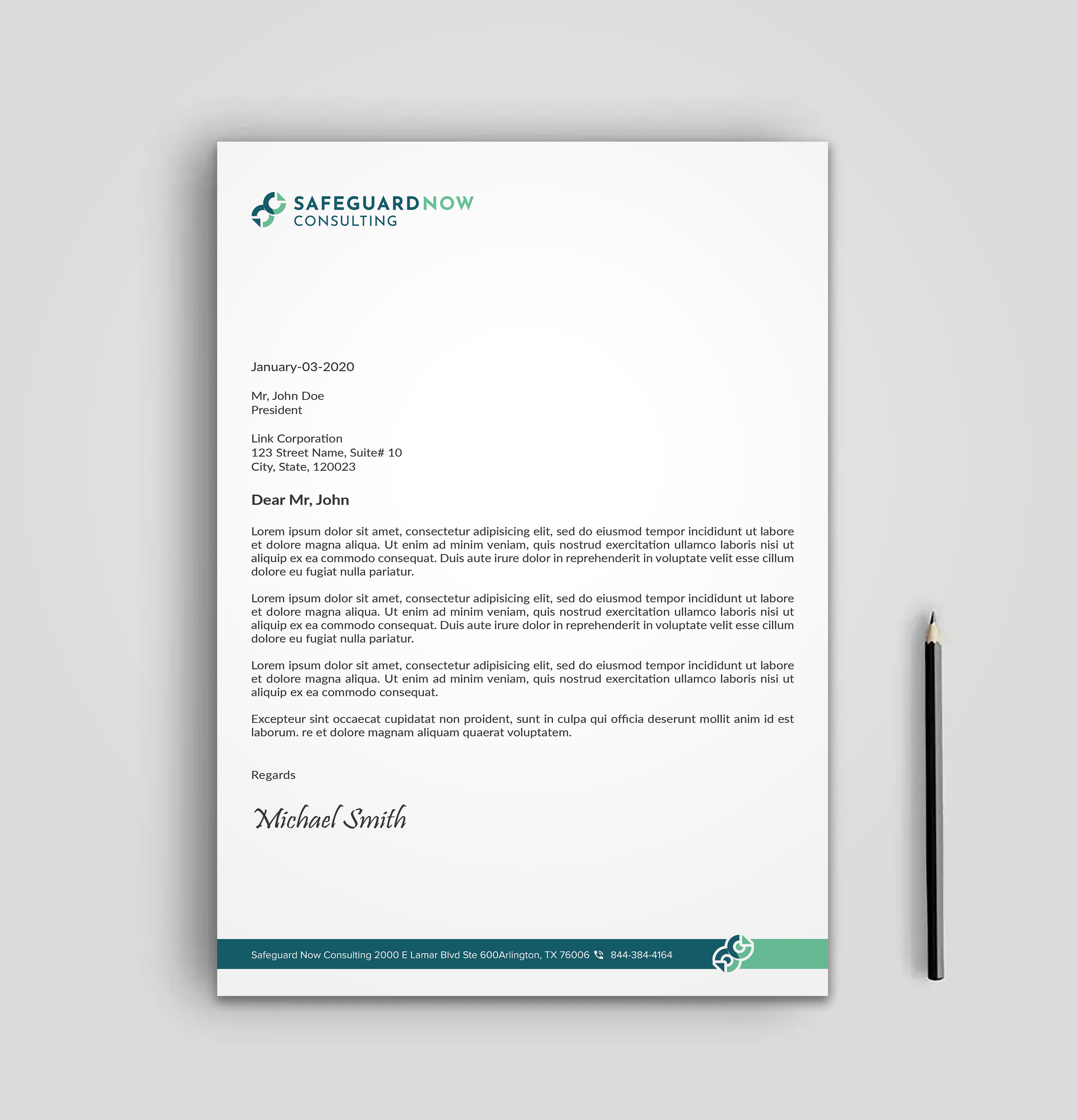 Diseño de Membrete por sadikul islam para Safeguard Now Consulting | Diseño #28908412