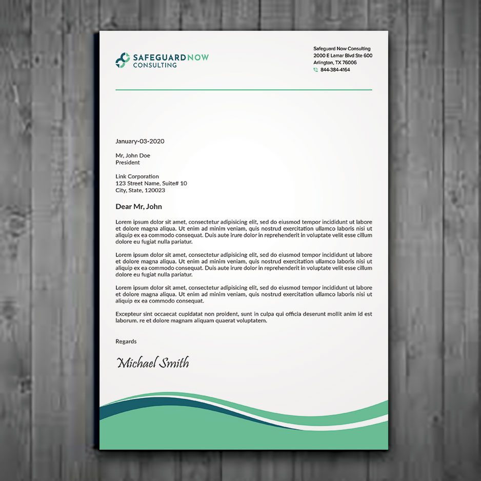 Diseño de Membrete por sadikul islam para Safeguard Now Consulting | Diseño #28909765