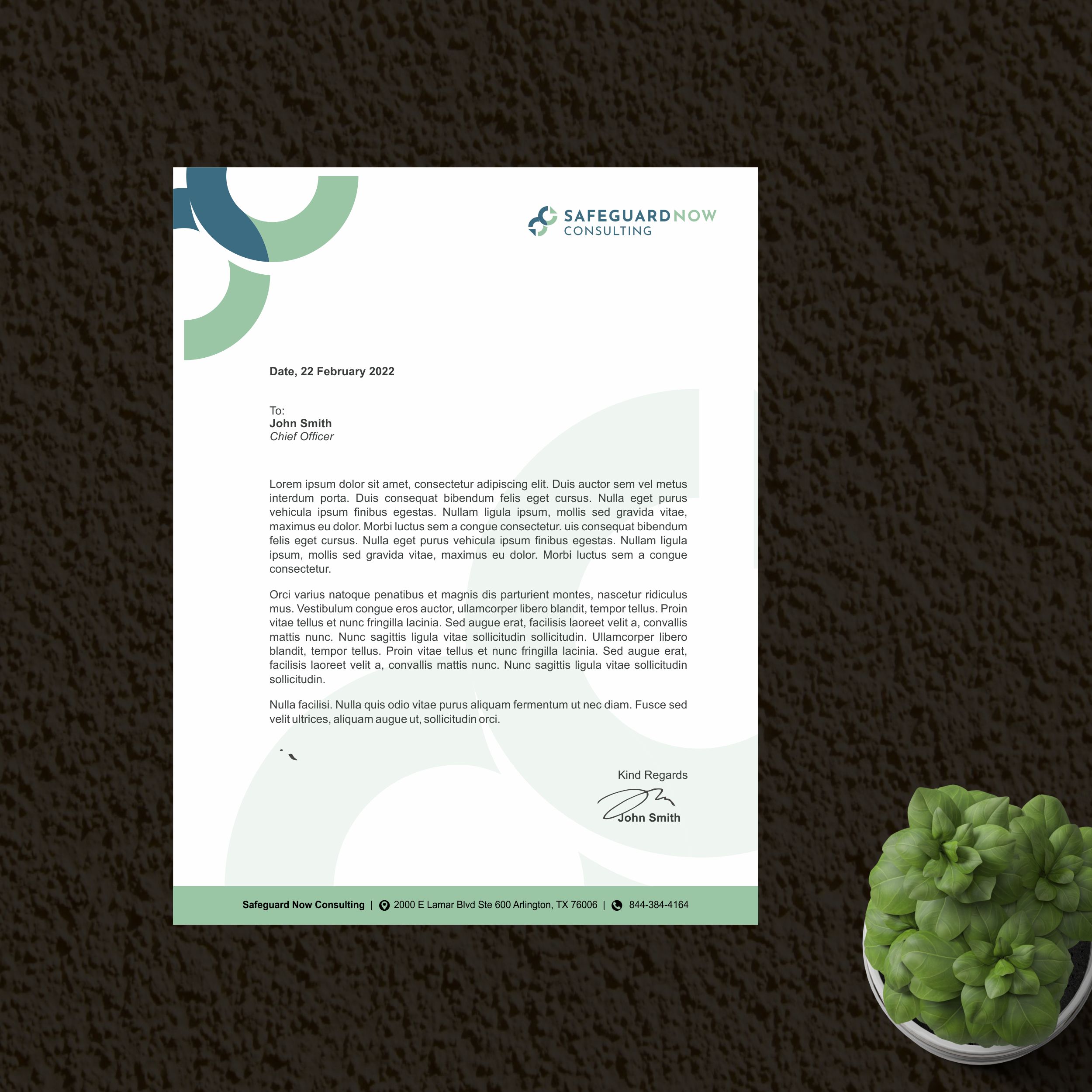 Diseño de Membrete por nng para Safeguard Now Consulting | Diseño #28894533