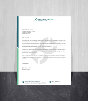 Briefkopf-Design von Creations Box 2015 für Safeguard Now Consulting | Design: #28898489