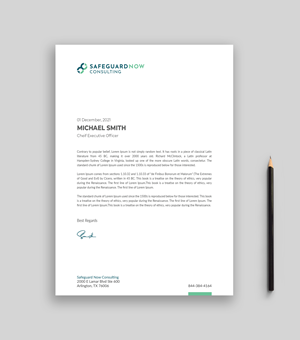 Letterhead Design by Musa. A for Safeguard Now Consulting | Design: #28907541