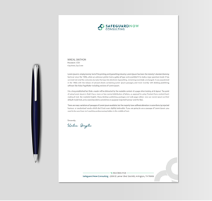 Letterhead Design by DesignShout for Safeguard Now Consulting | Design: #28900012