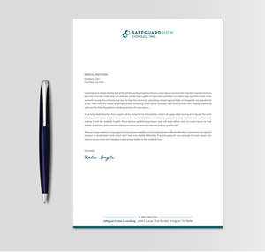 Letterhead Design by DesignShout for Safeguard Now Consulting | Design: #28900013
