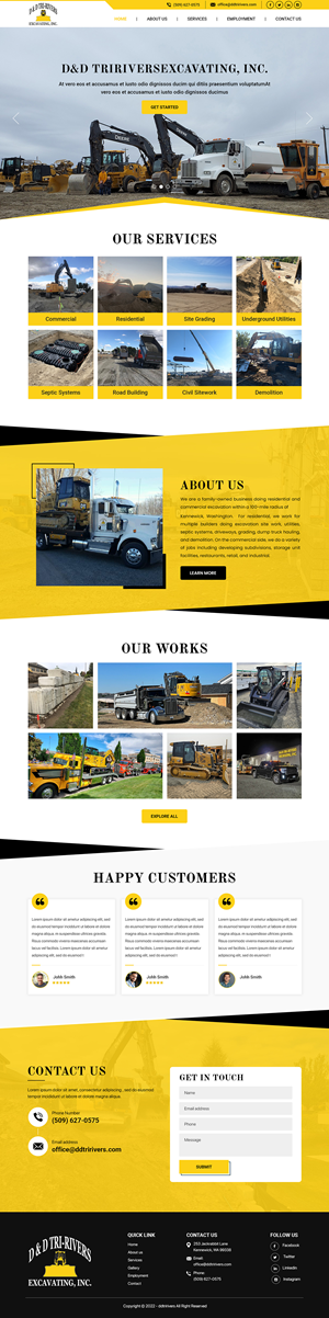 D&D Tri Rivers Excavating Inc | Web Design by Titan Eagle