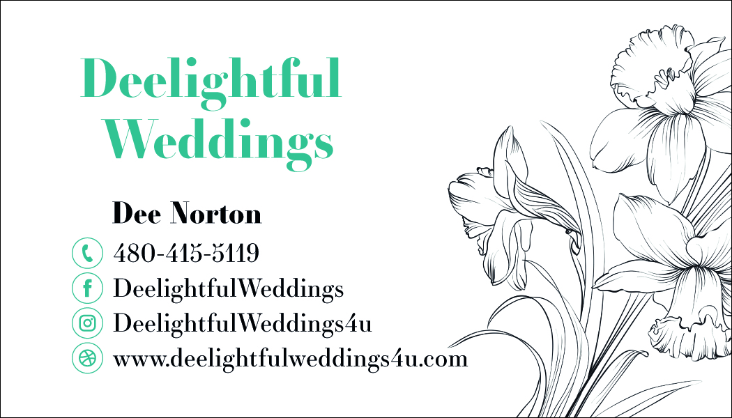 Business Card Design by MarkoE for Deelightful Weddings | Design #28896539