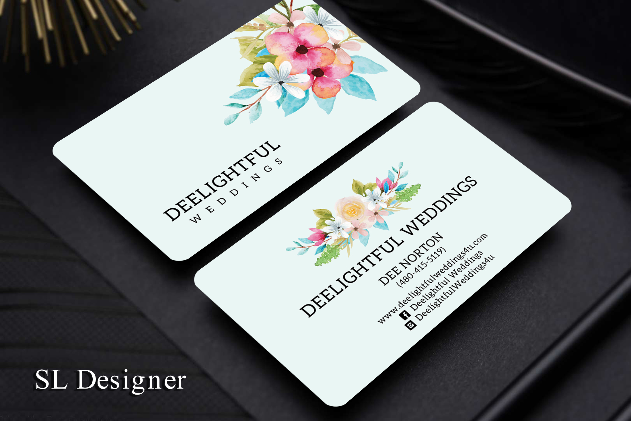 Business Card Design by SL Designer for Deelightful Weddings | Design #28894027