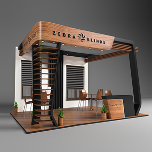 Window Blinds Kiosk Booth Design | Messestand-Design von DesignFriday
