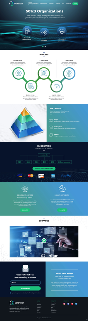 New design for Data Donate Website - landing page plus 3 carousel pages | Web-Design von pb