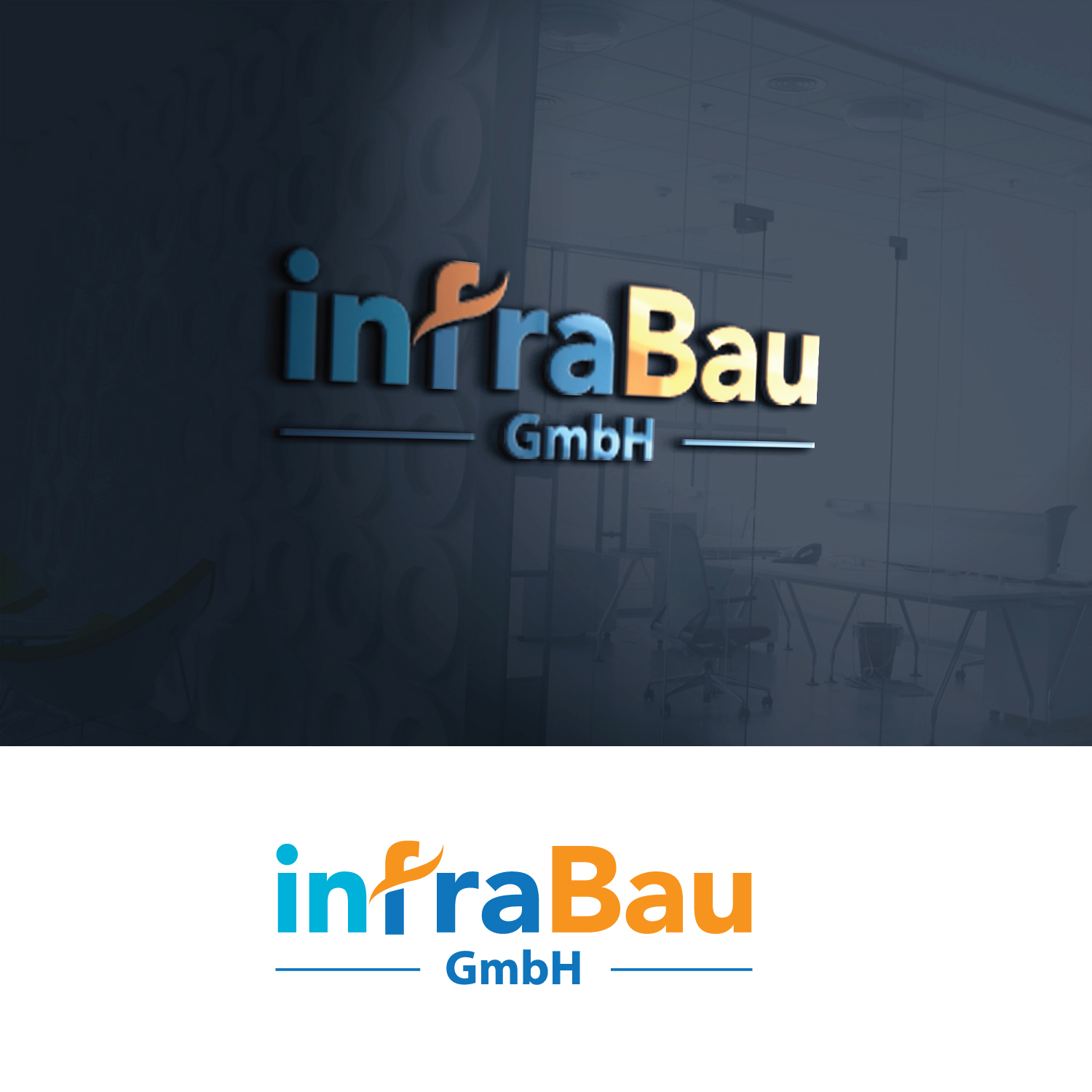 Logo Design by GODDREAMCREATION for InfraBau GmbH | Design #28899874