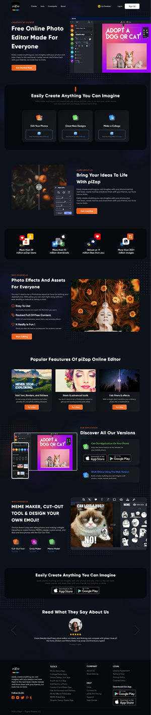 Landing Page-Design von amar achouri für piZap | Design #28918548