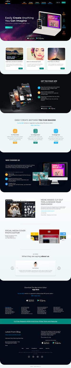 Landing Page-Design von souma für piZap | Design #28917703