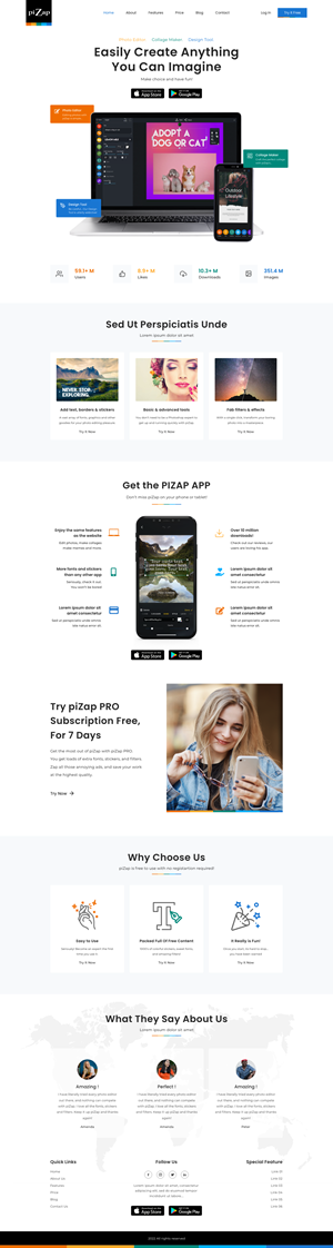 Landing Page-Design von Ruwa89 für piZap | Design #28934725