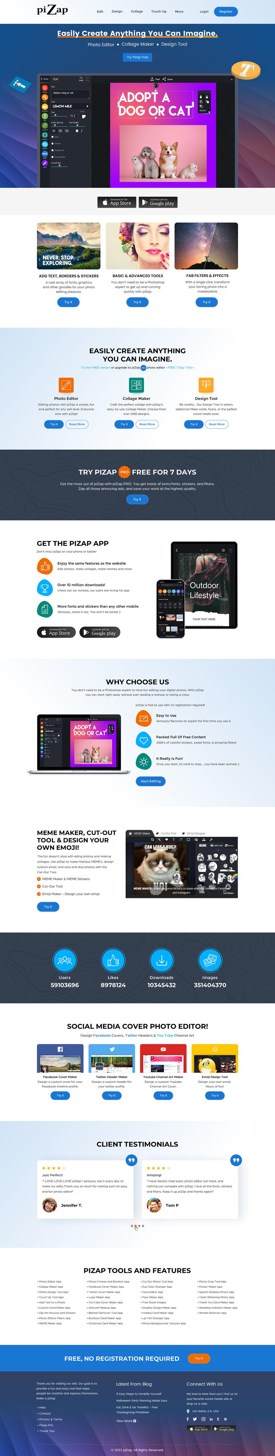 Landing Page Design by Sbss for piZap | Design #28913016