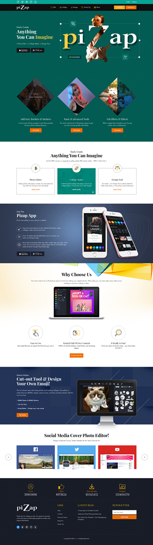 Landing Page Design by sai.designer87 for piZap | Design: #28901609